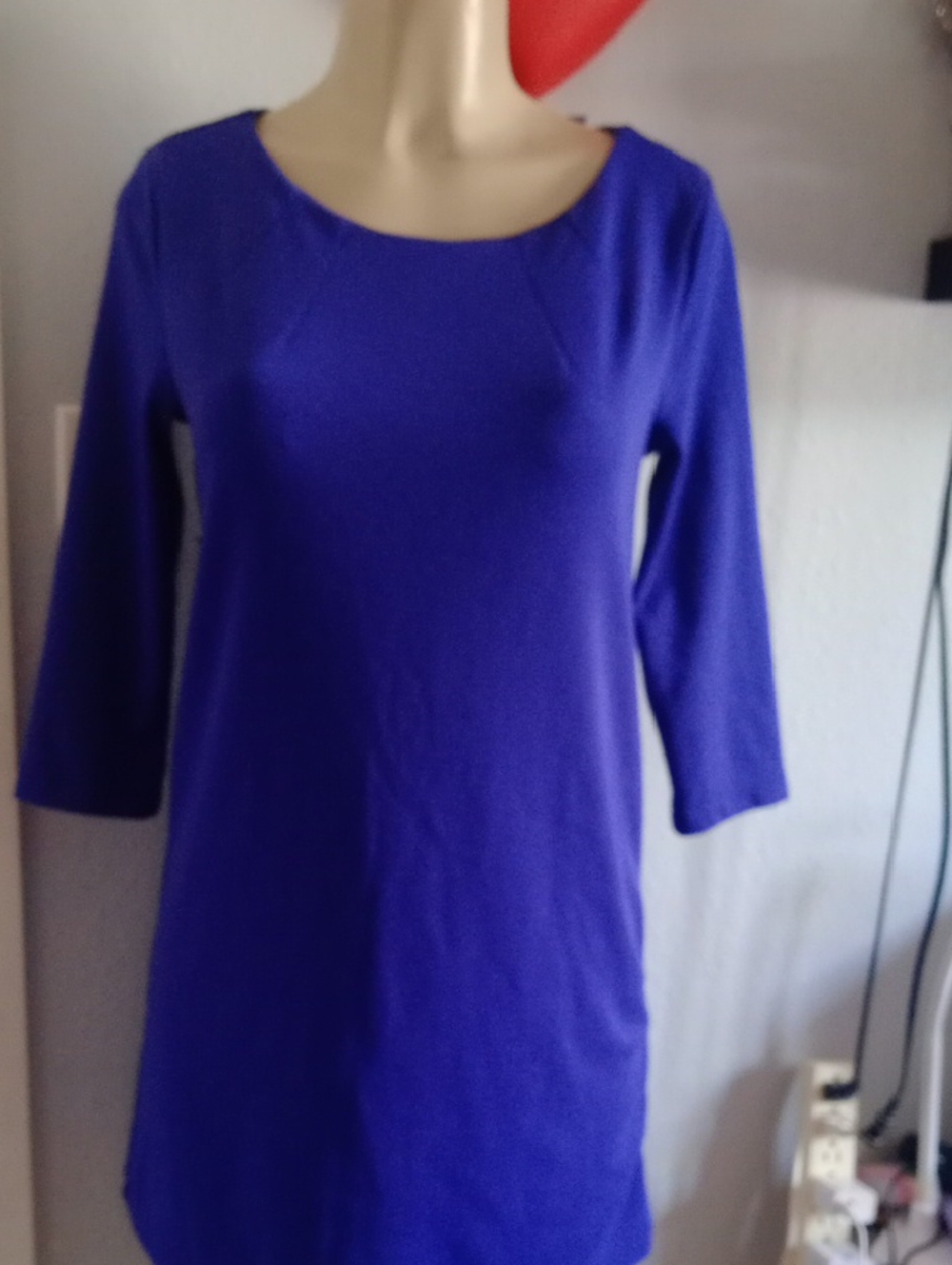 H&M Royal Blue Scoop Neck Long Sleeve Dress
